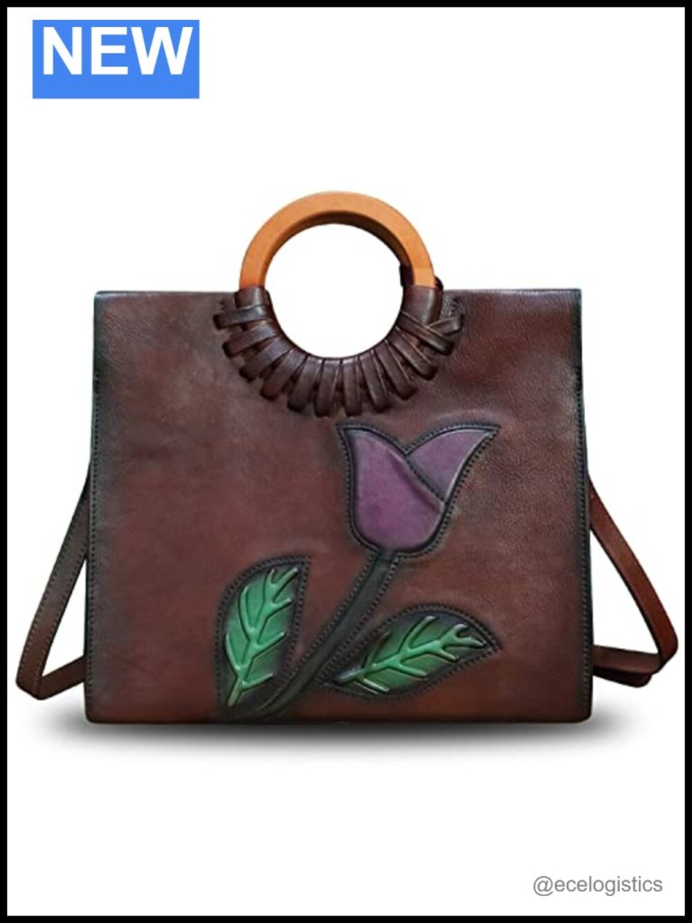 Genuine Leather Top Handle Satchel Handbag Crossbody Purse